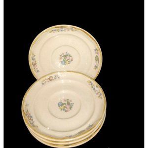 International Tableworks Heartland Village 105 Beige Saucer Set - 4 Vintage 1994
